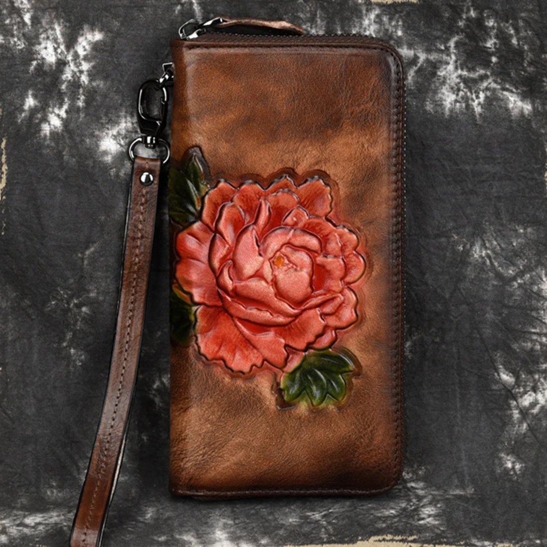 Длинный кошелек из натуральной кожи удобная сумка для денег держатель