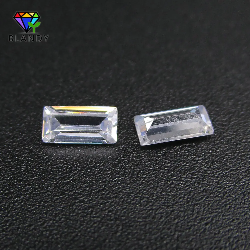 White Cubic Zirconia 500pcs/lot 1.5*2mm~7*9mm 5A Grade Rectangle Shape Baguette Cut CZ Stone Synthetic Gems For Jewelry Making