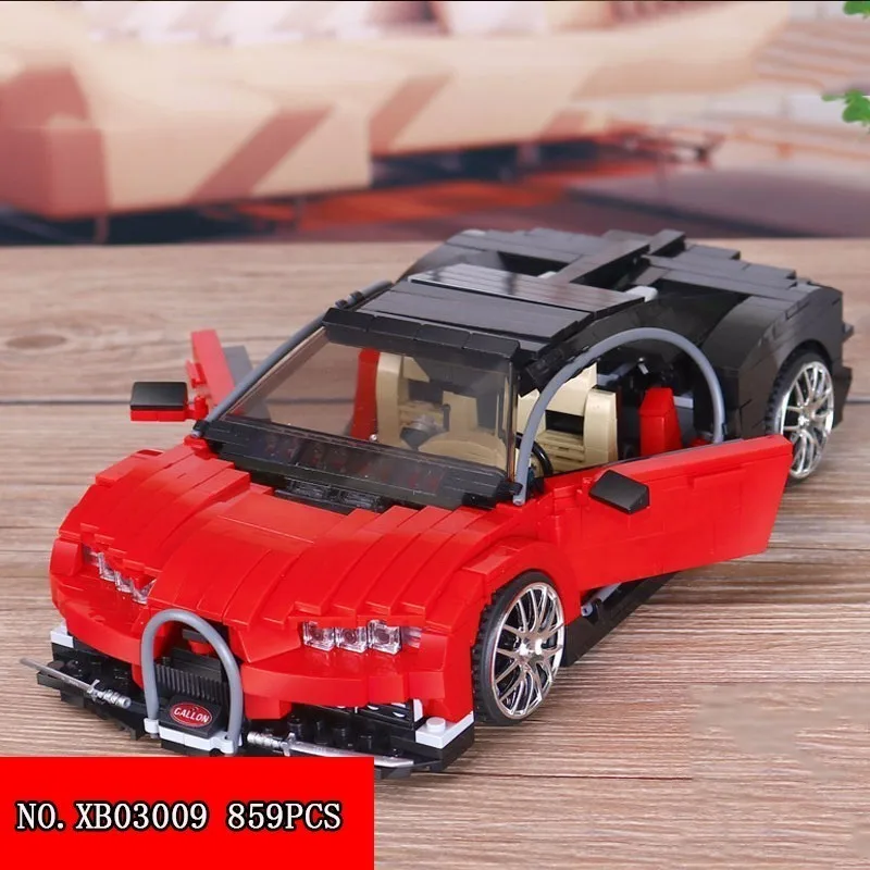 New 859pcs 03009 Red Gallon Racing XB03009 Sports Car Spelling Insert Plastic Building Blocks Alpinia Oxyphylla Small Grain Toys | Игрушки и