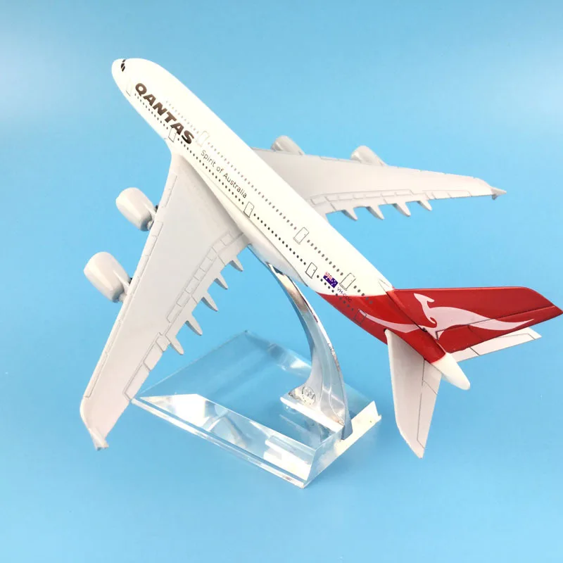 Qantas Аэробус A380 с трёхмерными чертёжами литая металлическая модель самолета; Каблук 16 см 1:400 металлический A380 самолет модель самолета подарок
