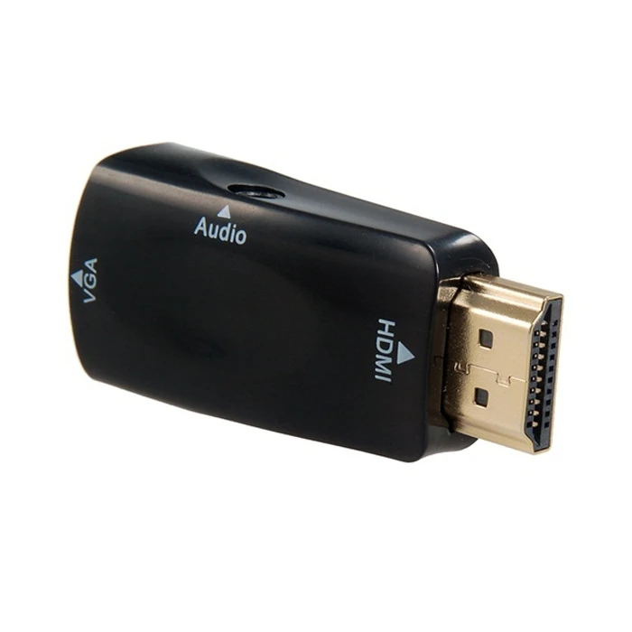 Совместимому с HDMI к VGA Выход видео адаптер 3 5 мм аудио кабель для ТВ и проектор