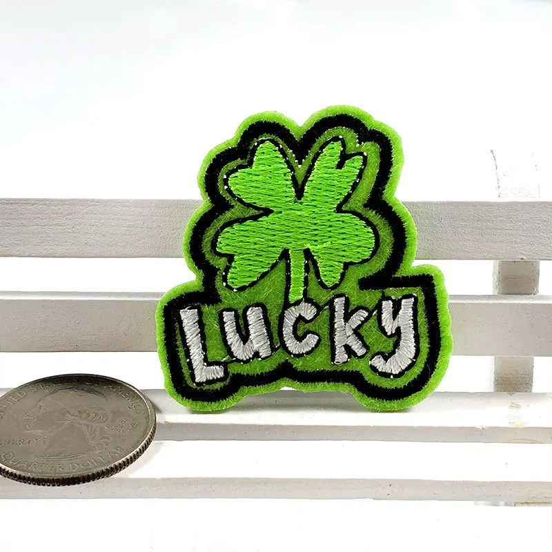 Симпатичные патчи с вышивкой клевера на удачу аппликации помощью утюга для