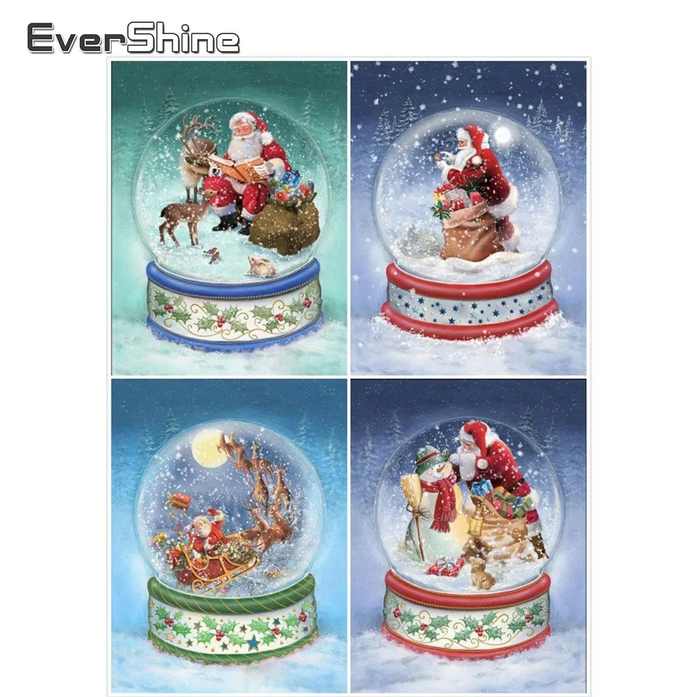 Evershine Full Square Diamond Embroidery Santa Claus Ball Picture Of Rhinestones Painting Cross Stitch Christmas Gift | Дом и сад