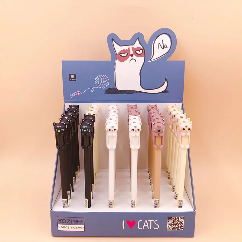 1 шт. милые ручки в виде кота новинка Кристальные гелевые кавайные нейтральные