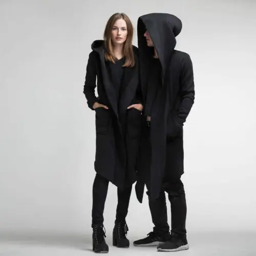 Мужской/женский кардиган с капюшоном теплая однотонная куртка большого размера