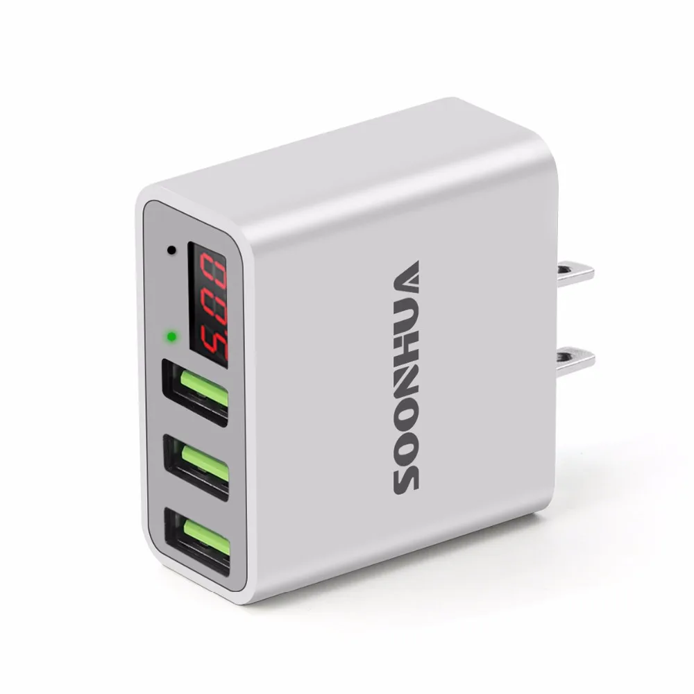 Сетевое зарядное устройство SOONHUA с 3 USB портами 5 В А 100 240 В|Зарядные устройства| |