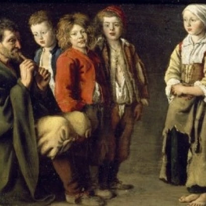 США Мичиган Детройт институт искусств Print (18 (18x24) The Old Flageolet Player by Louis Le Nain (около 1593