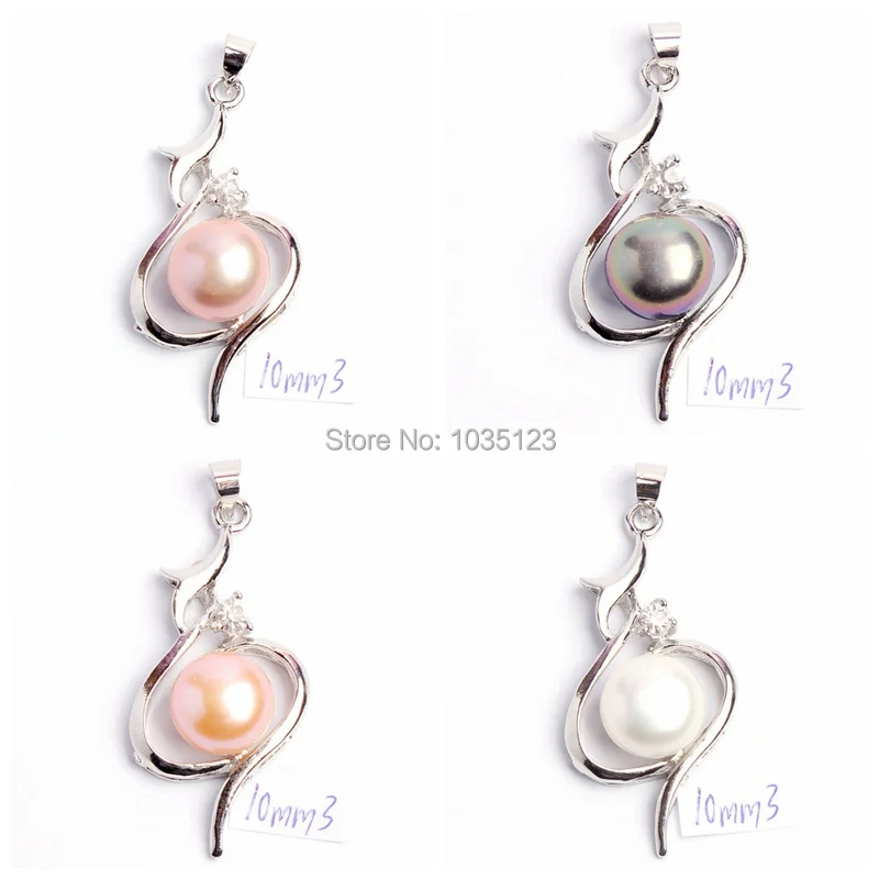 

10mm Pretty Natural 4 Color Freshwater Pearl Fashion Pendants wj148
