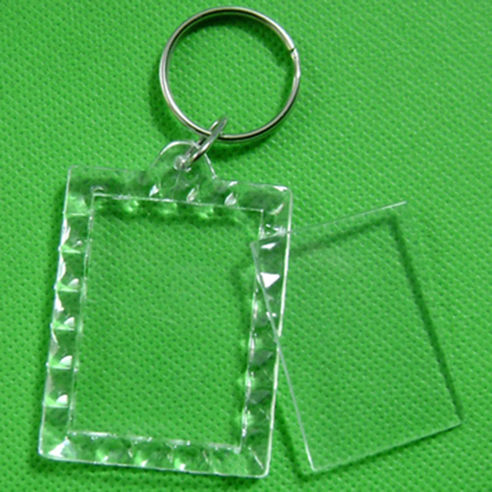 2019 hot sale Transparent Blank Acrylic Insert Photo Picture Frame Keyring Keychain DIY Split Ring Key Chain Gift | Украшения и