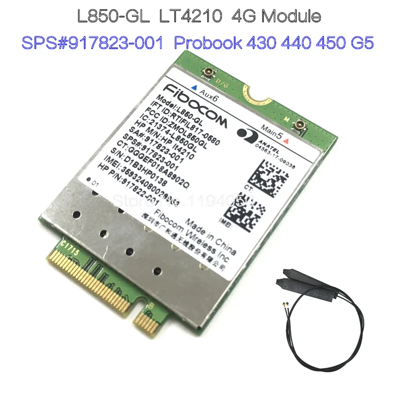 

L850-GL LT4210 WDXUN SPS#917823-001 for HP ProBook 430 440 450 G5 Notebook FDD-LTE TDD-LTE 4G Card 4G Module