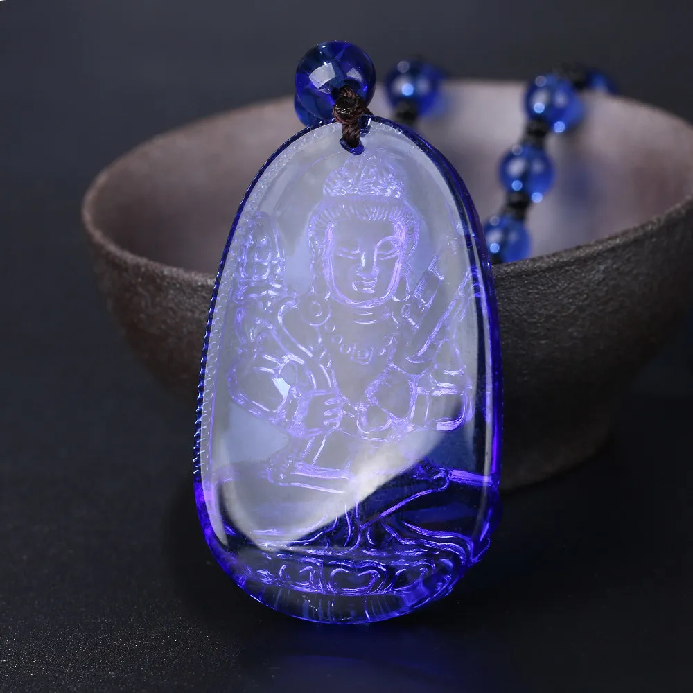 Jewnou Kyanite Necklace Crystal Gems Jewelry Men Amulet Pendant Fashion Beaded Choker Diy Buddhist Accessories Father's Day Gift |