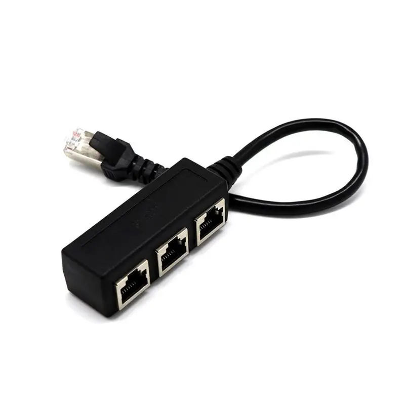 RJ45 Сплиттер Адаптер 1 папа к 3 гнездовым портам разъем адаптера интерфейс Ethernet