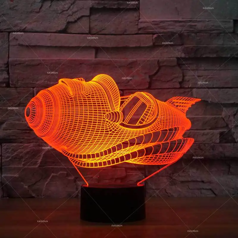 Модель летающего автомобиля светодиодный ночник 3d креативная композиция