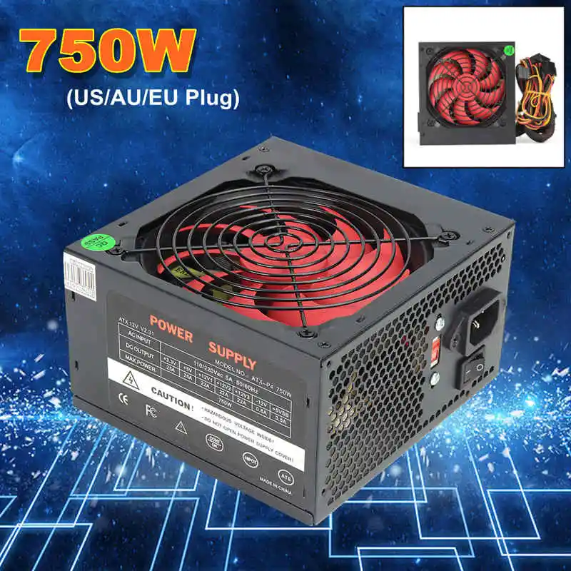 750 Вт PSU ATX 12 в игровой ПК блок питания 24Pin/PCI/SATA/ATX 700 Walt 12 см вентилятор компьютерный блок питания для BTC