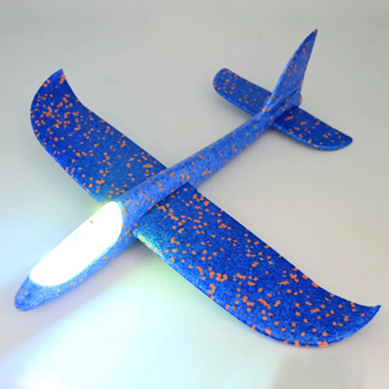 FBIL 48Cm ручной бросок освещение летающий планер самолет светится в темноте игрушки