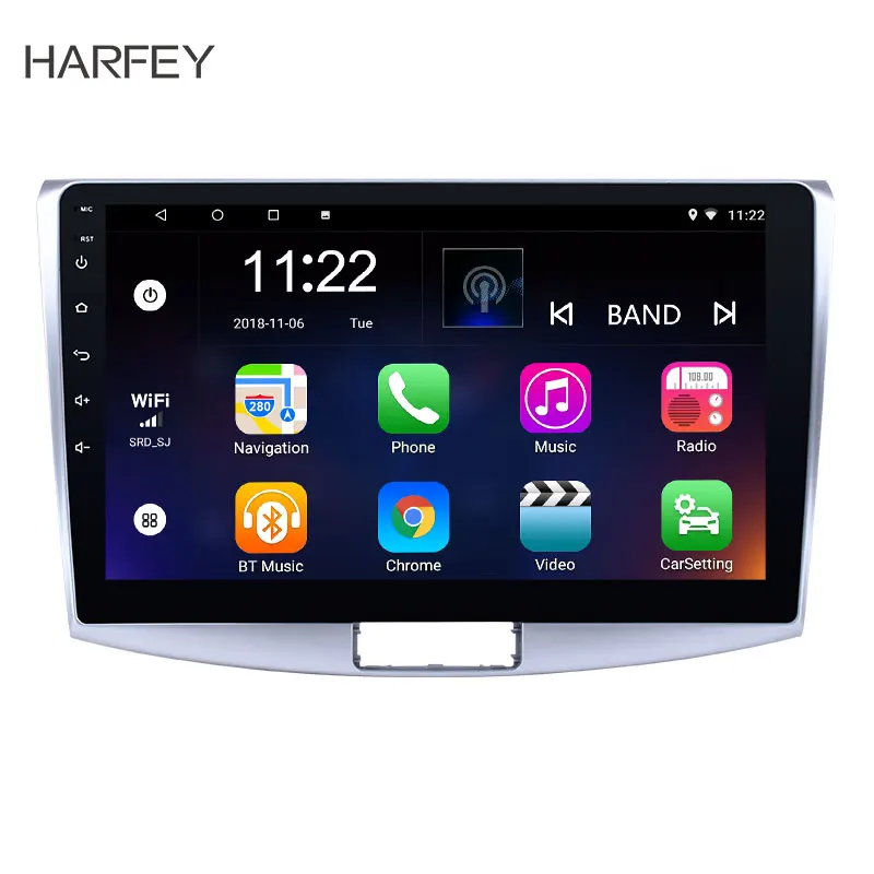 Автомобильный мультимедийный плеер Harfey Wi Fi GPS навигационная система Android 9 0