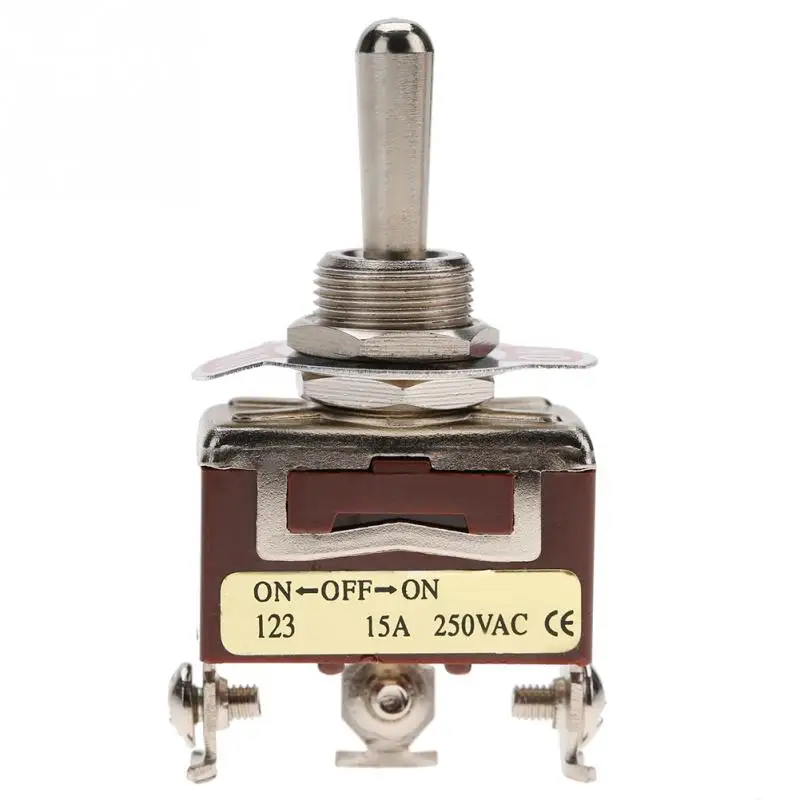 ON-OFF-ON кратковременный переключатель SPDT 3-Pin 12 мм 15A 250VAC однополюсный двойной