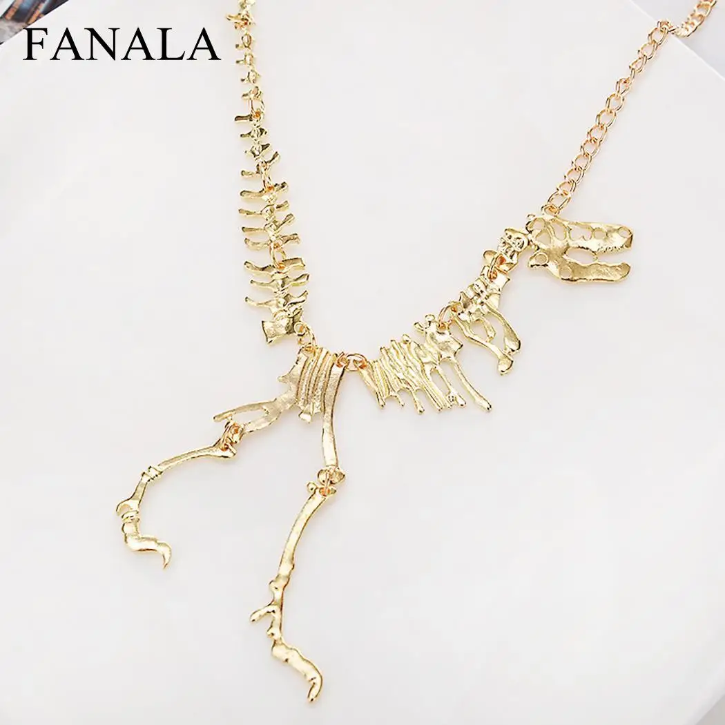 Модное 3 вида цветов винтажное ожерелье с подвеской в виде скелета динозавра