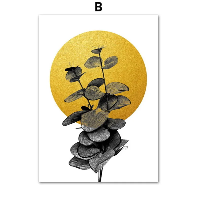 Nordic Decoration Abstract Eucalyptus Leaves Picture For living room Poster Print Wall Art Canvas Painting | Дом и сад
