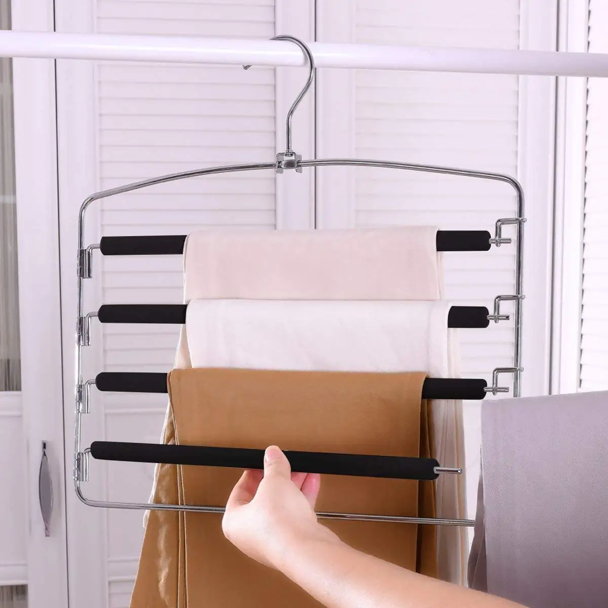 CSS брюки вешалки Слаксы Экономия пространства Нескользящие из нержавеющей стали