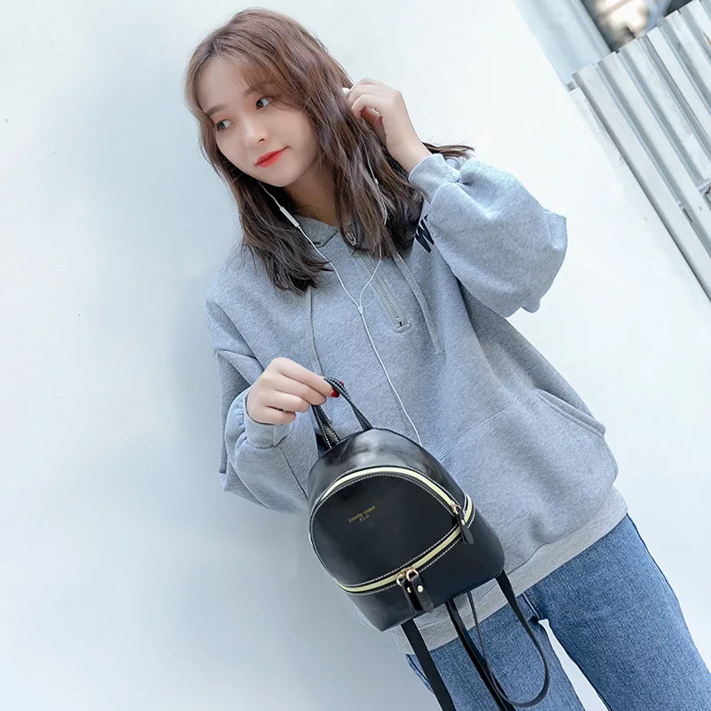 Масляный кожаный рюкзак для девочки подростка 2019 Новый корейский стиль Женская