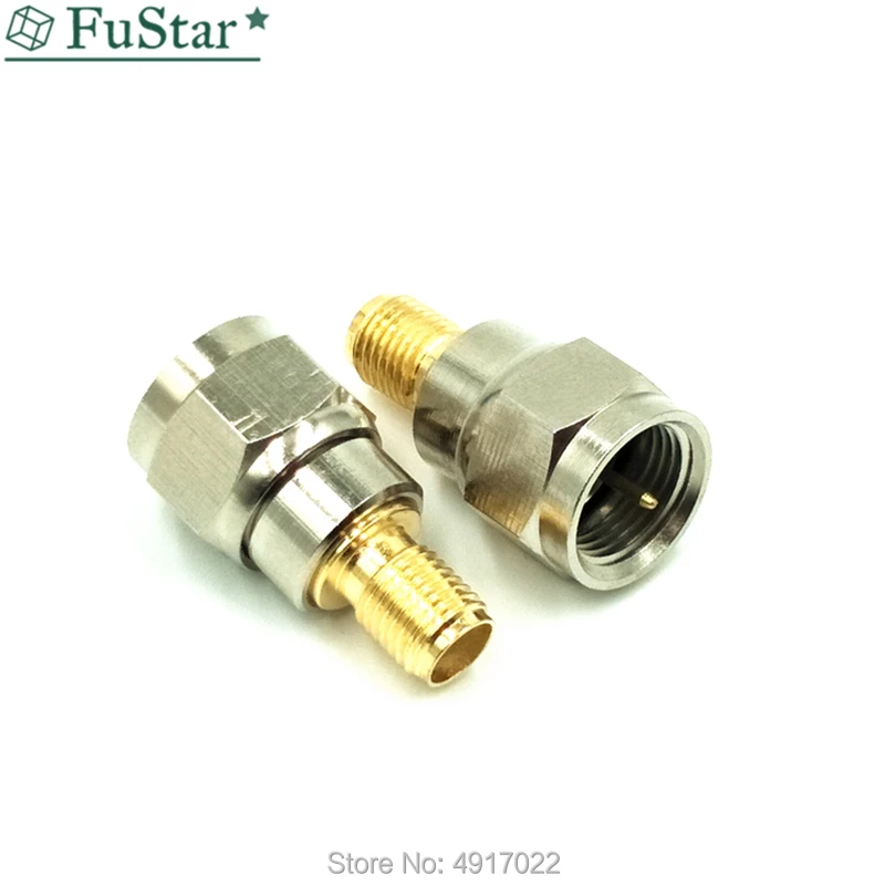 

2PCS High Quality F Type Female Jack To SMA Male Plug Straight RF Coaxial Adapter F Connector To SMA Convertor Gold Tone