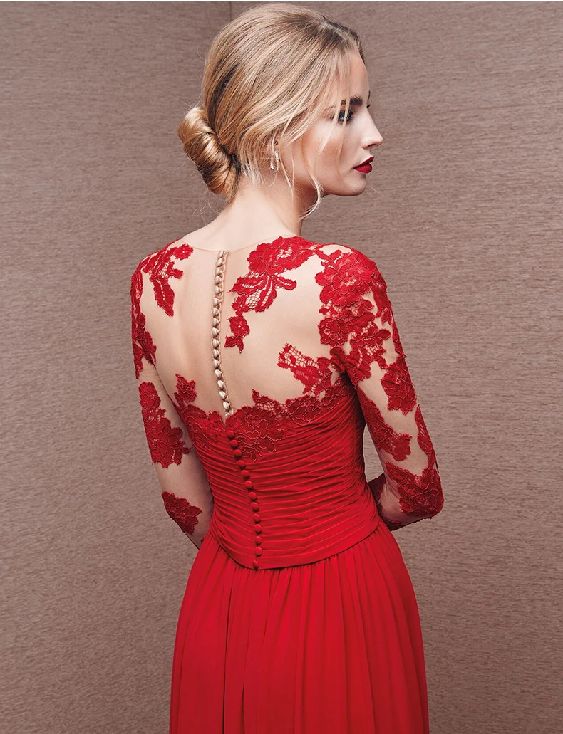 Женское прозрачное вечернее платье Robe De Soiree красное с треугольным вырезом