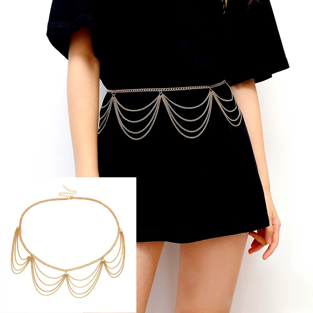 Новинка 2019 модный пояс на бедрах с высокой талией узкая металлическая цепочка