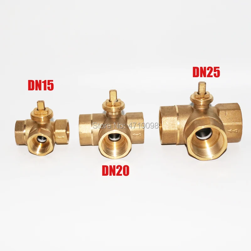 Латунный моторизованный шаровой клапан DN15 DN20 DN25 AC220V Т-порт переключателя типа