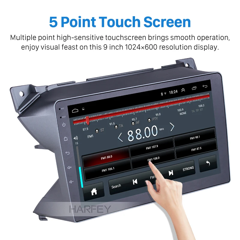Harfey 9 дюймов Android 1 OEM HD сенсорный экран головное устройство для Suzuki alto 2009-2016 GPS