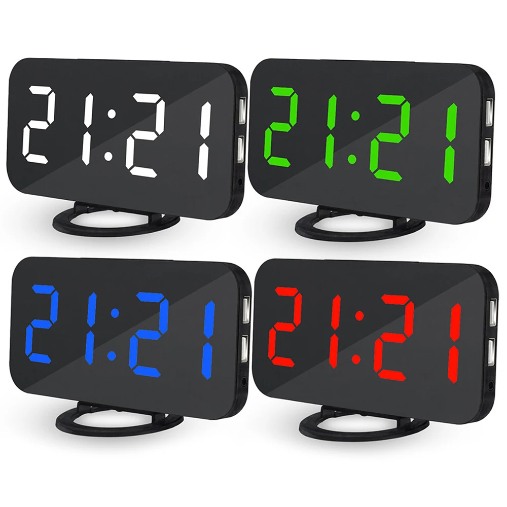 

New Arrival LED Alarm Clock Voice Control Large LED Display Electronic Snooze Backlinght Desktop Digital Table Clocks Watch 2018