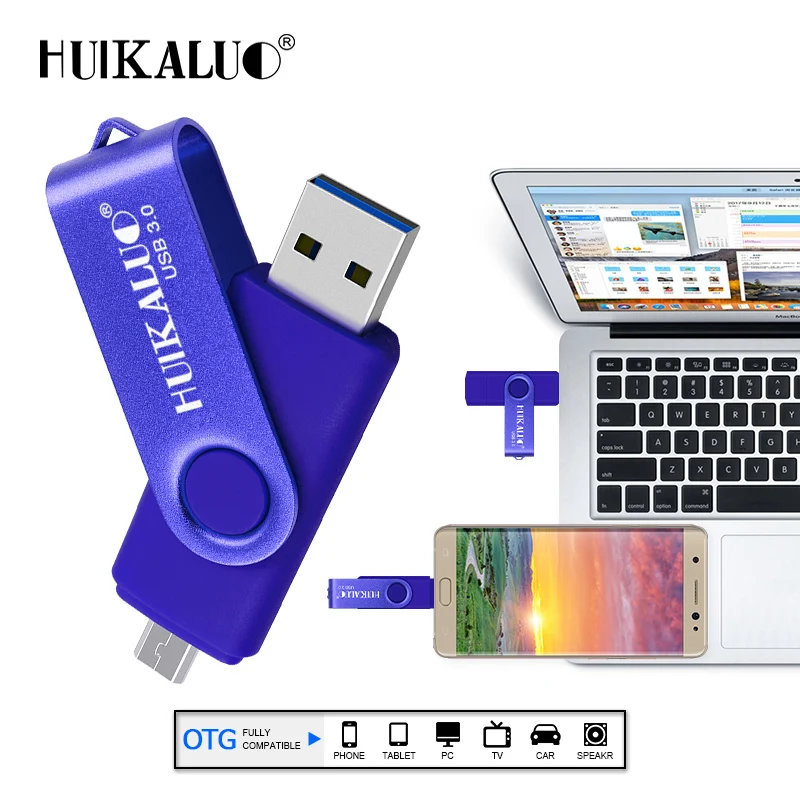 Huikaluo красочные USB 3 0 OTG флэш накопитель для смартфонов/Планшеты/PC флешки 128 Гб 64 32 16