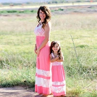 family accessories clothing daughter dress ankle length long dress mom and my clothes striped summer