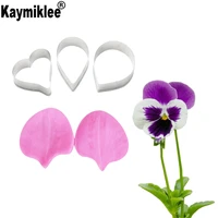 pansy petals veiner cutter veiners silicone molds fondant sugarcraft gumpaste clay water paper cake decorating tools cs339