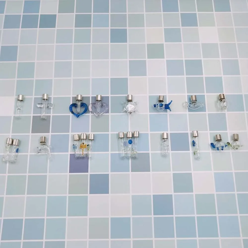 300 шт./лот стеклянная подвеска в виде флакона с винтовой крышкой мини бутылочка