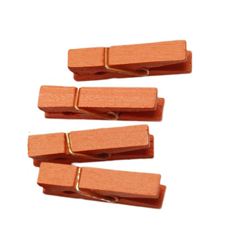 CNIM Hot 100X Multicolored Wooden Clips Brackets Clothespins Decorative Wood Photo Paper Peg | Дом и сад