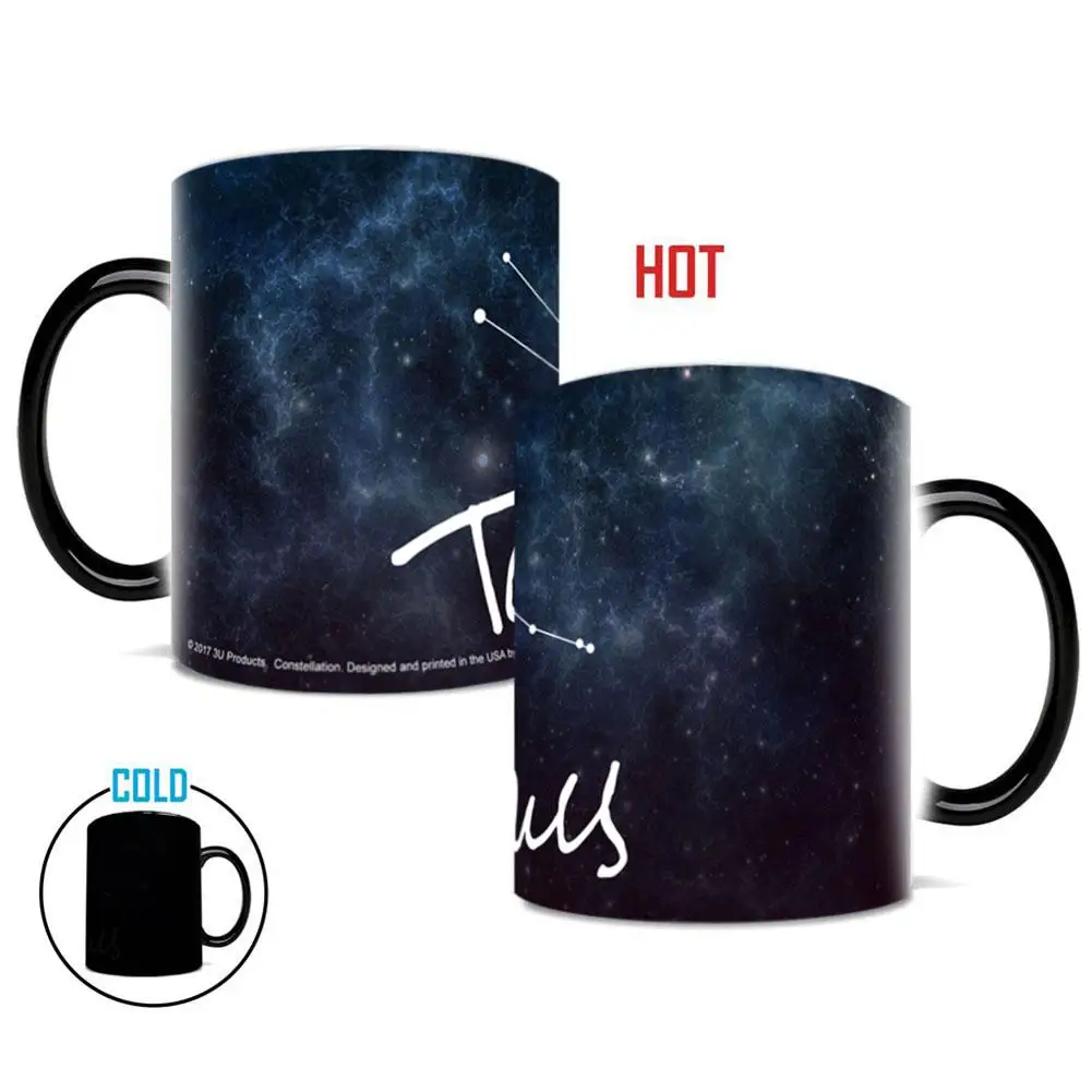 Стильная 12 созвездие керамическая изменяющая цвет кружка Красивая кофейная