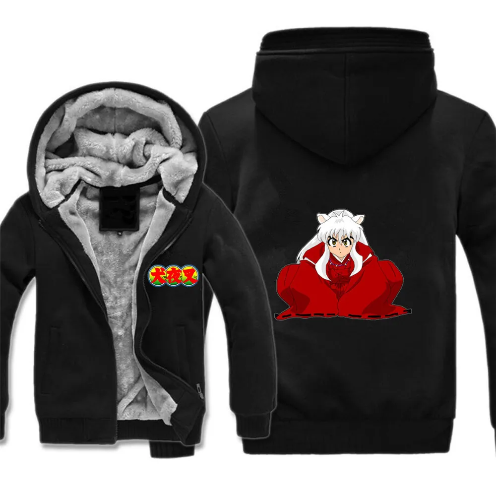 

anime Inuyasha jacket Men Thicken Coat Fashion Hoodies Mens Jackets Winter Warm Fleece High Quality Sweatshirts