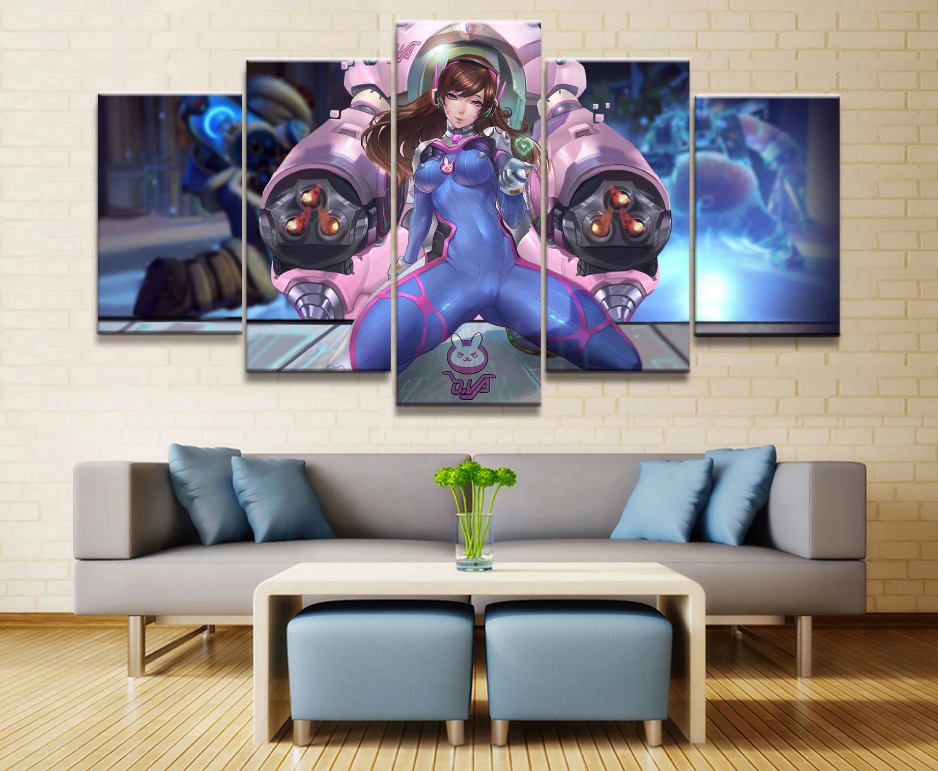 Домашний декор холст Overwatch D.VA игра 5 шт. аниме девушка художественные плакаты