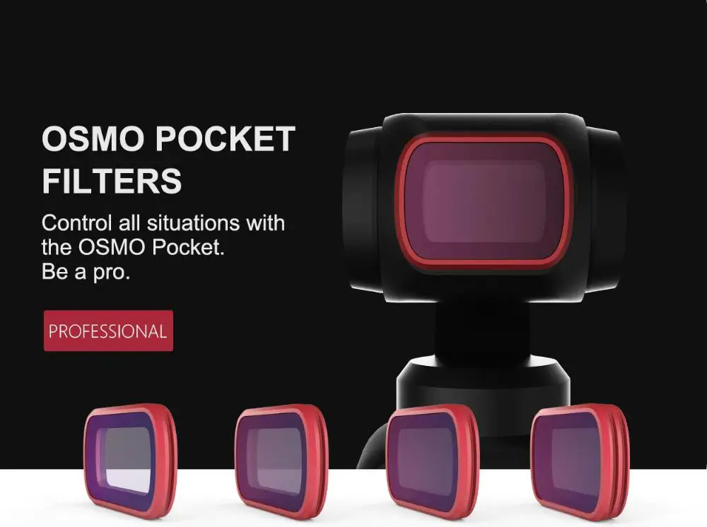

RCtown PPGYTECH OSMO Pocket Filters Kit DJI OSMO Pocket CPL/ND8/ND16 Professional Camera Filter Handheld Gimbal Accessories