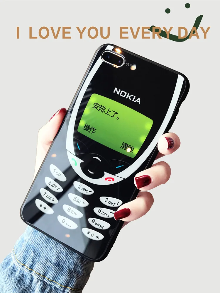 Мягкий Силиконовый ТПУ чехол для iphone 6 S 7 8 Plus X Xs Max Xr имитация Nokia телефона яркий