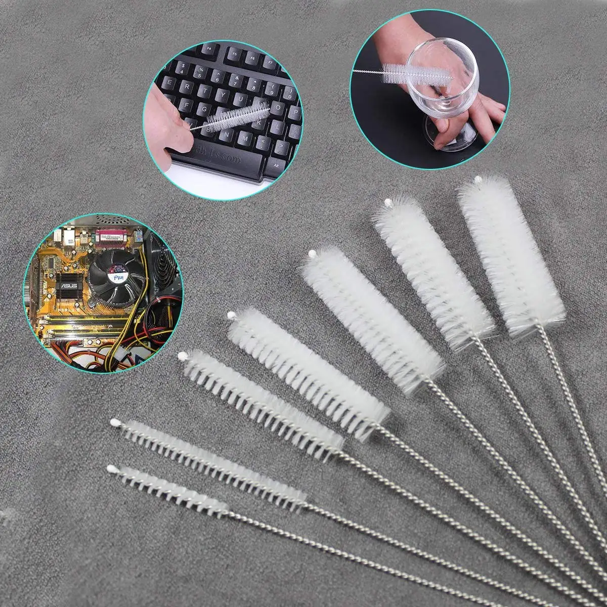 11 Pcs Nylon Tube Brushes Set Kettle Spout Brush Teapot Nozzle for Drinking Straws/Glasses / Keyboards/Jewelry Clean | Дом и сад