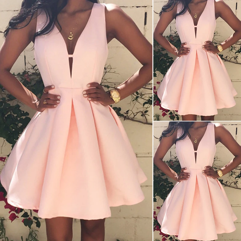 Платье женское без рукавов сексуальные короткие летние женские платья