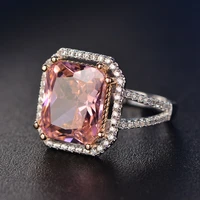 charms pink quartz wedding rings womens 925 sterling silver jewelry ring romantic gemstone engagement anniversary party gifts