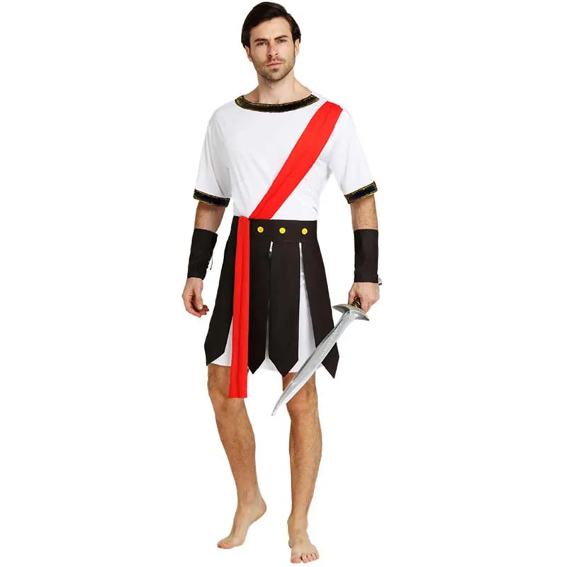 Men Adult Ancient Rome Italy Warrior Soldier Cosplay Costume Fancy Dress Outfit Carnival Masquerade Party Costumes Purim| |