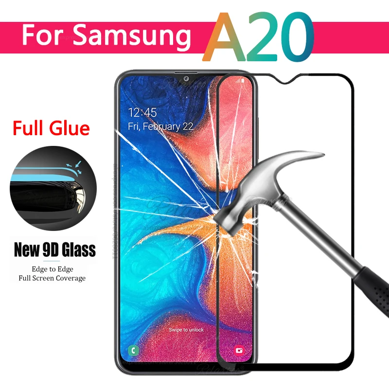 

Изогнутое закаленное стекло 9D с полным клеем для Samsung Galaxy A20e A20 A205F, защитная пленка для Samsung A 20 e, 9h