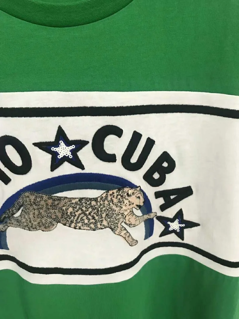 2019 Новая мода лето дамы Леопардовый принт пайетки футболка Harajuku футболки с