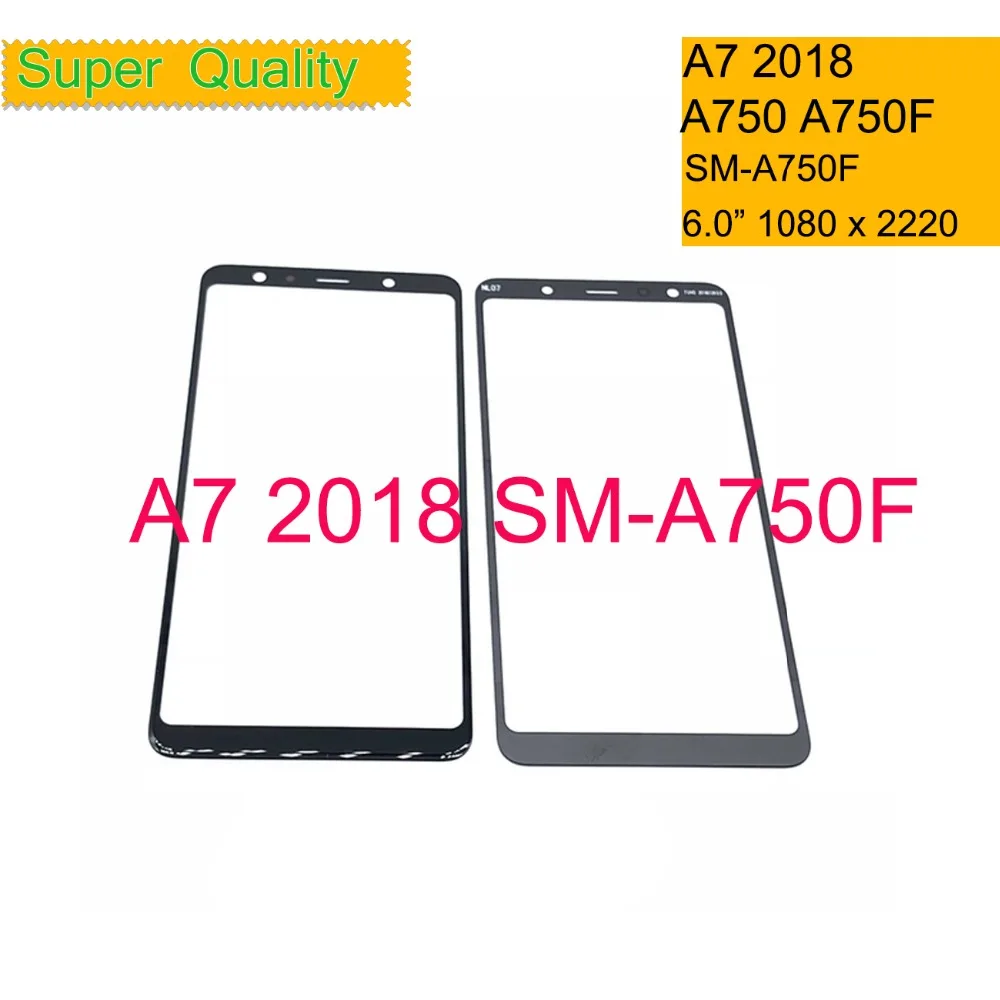 10 шт./лот сенсорный экран для Samsung Galaxy A7 2018 A750 A750F передняя стеклянная панель