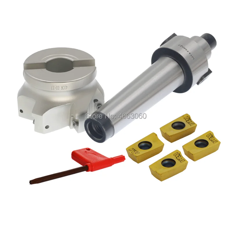 

1set MT4 FMB22 + 400R right angle shoulder Face Mill Cutter 50mm + 4pcs APMT1604 Carbide Inserts with Wrench For Milling Tool