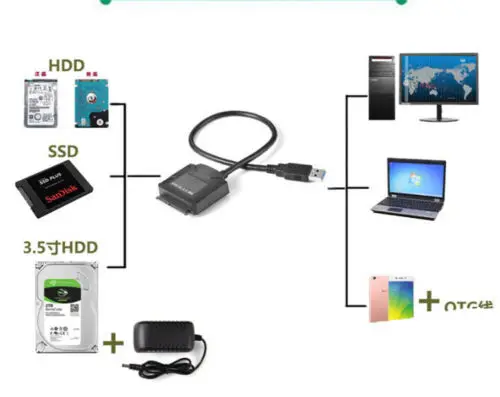 Sata адаптер Кабель USB 3 0 на конвертер 2 5 дюймов Супер Скоростной жесткий диск для HDD